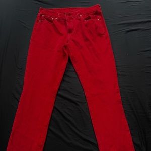 red levis jeans